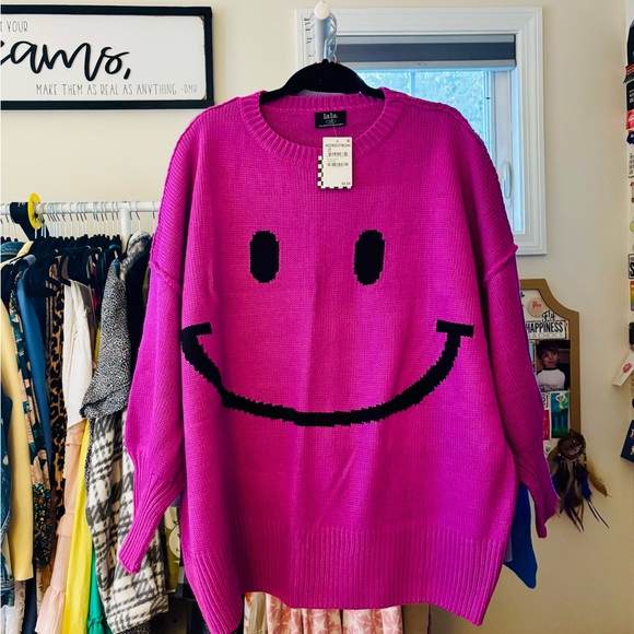 Dressed in Lala Serotonin Smile Oversized Knit in Ultraviolet - Picture 2 of 3